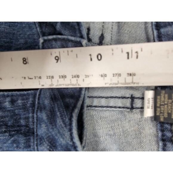 Banana Republic Trouser Jeans Womens 14 35x31 Wide Blue Stretch High Boho Y2K - Picture 8 of 15